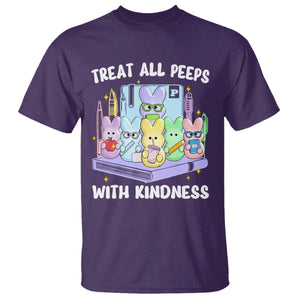 Teachers Easter T Shirt Treat All Peeps With Kindness TS10 Purple Print Your Wear