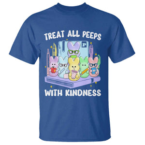 Teachers Easter T Shirt Treat All Peeps With Kindness TS10 Royal Blue Print Your Wear