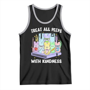 Teachers Easter Tank Top Treat All Peeps With Kindness TS10 Black Athletic Heather Print Your Wear