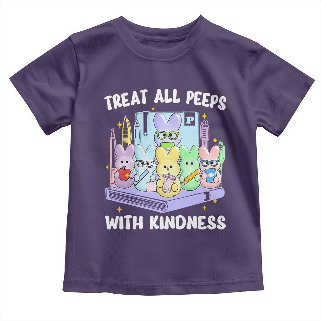 Teachers Easter Toddler T Shirt Treat All Peeps With Kindness TS10 Purple Print Your Wear