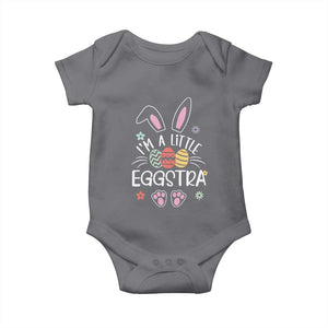 Funny Easter Baby Onesie Im A Little Eggstra Bunny Cute Kids Toddler TS10 Charcoal Print Your Wear