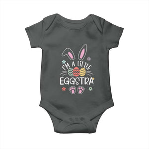 Funny Easter Baby Onesie Im A Little Eggstra Bunny Cute Kids Toddler TS10 Dark Heather Print Your Wear