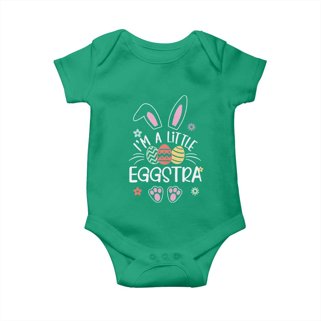 Funny Easter Baby Onesie Im A Little Eggstra Bunny Cute Kids Toddler TS10 Irish Green Print Your Wear