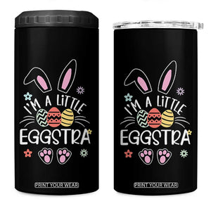 Funny Easter 4 in 1 Can Cooler Tumbler Im A Little Eggstra Bunny Cute Kids Toddler TS10 One Size: 16 oz Black Print Your Wear