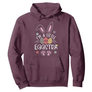 Funny Easter Hoodie Im A Little Eggstra Bunny Cute Kids Toddler TS10 Maroon Print Your Wear
