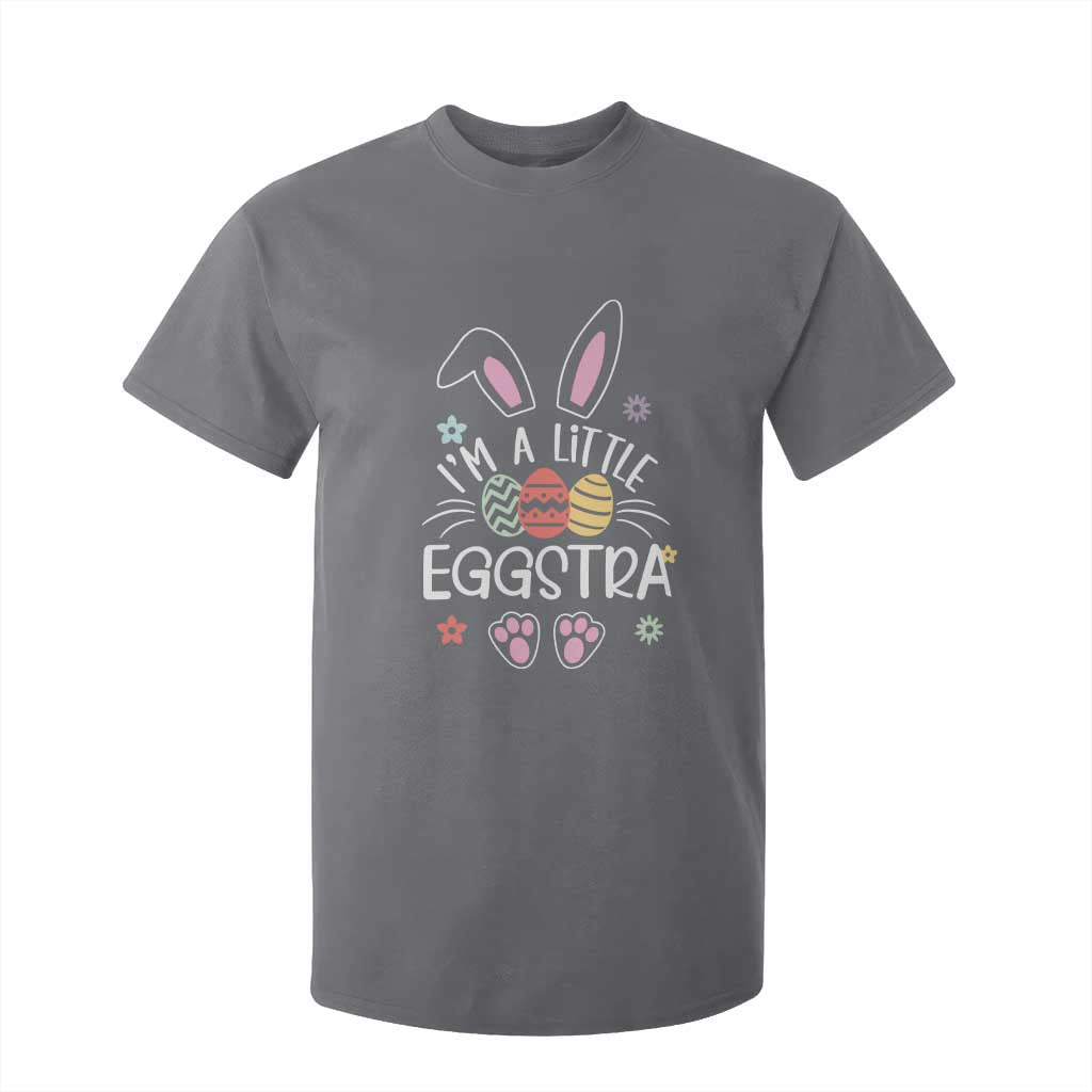 Funny Easter T Shirt For Kid Im A Little Eggstra Bunny Cute Kids Toddler TS10 Charcoal Print Your Wear