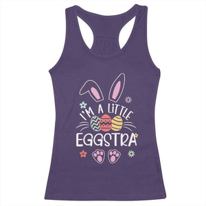 Funny Easter Racerback Tank Top Im A Little Eggstra Bunny Cute Kids Toddler TS10 Purple Print Your Wear