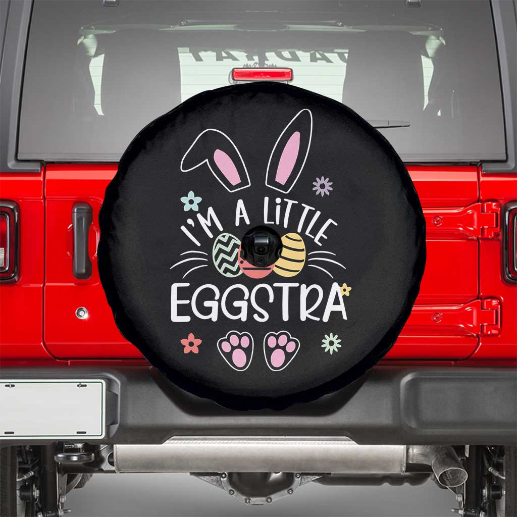 Funny Easter Spare Tire Cover Im A Little Eggstra Bunny Cute Kids Toddler TS10 Black Print Your Wear
