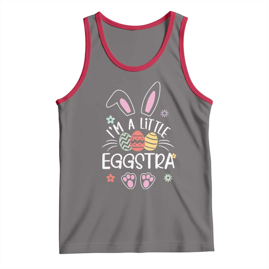Funny Easter Tank Top Im A Little Eggstra Bunny Cute Kids Toddler TS10 Deep Heather Red Print Your Wear