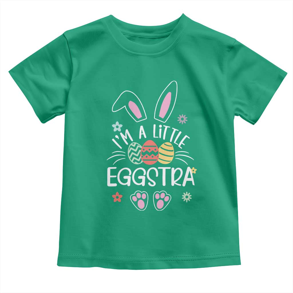 Funny Easter Toddler T Shirt Im A Little Eggstra Bunny Cute Kids Toddler TS10 Irish Green Print Your Wear