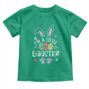 Funny Easter Toddler T Shirt Im A Little Eggstra Bunny Cute Kids Toddler TS10 Irish Green Print Your Wear