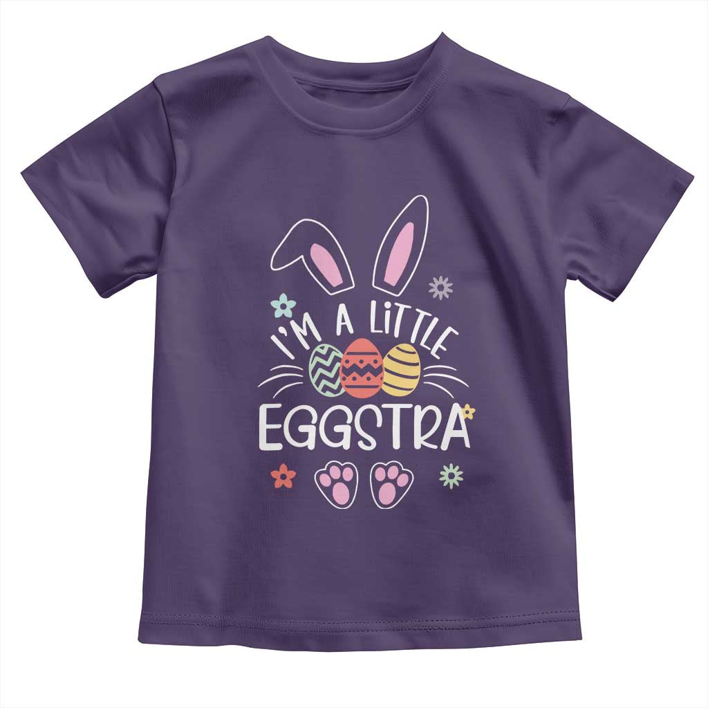 Funny Easter Toddler T Shirt Im A Little Eggstra Bunny Cute Kids Toddler TS10 Purple Print Your Wear