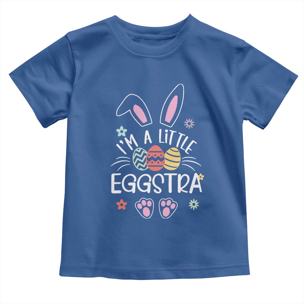 Funny Easter Toddler T Shirt Im A Little Eggstra Bunny Cute Kids Toddler TS10 Royal Blue Print Your Wear
