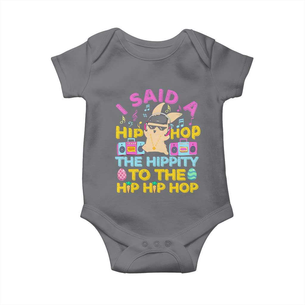 Funny Hip Hop Hippity Easter Bunny Baby Onesie TS10 Charcoal Print Your Wear
