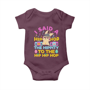 Funny Hip Hop Hippity Easter Bunny Baby Onesie TS10 Maroon Print Your Wear