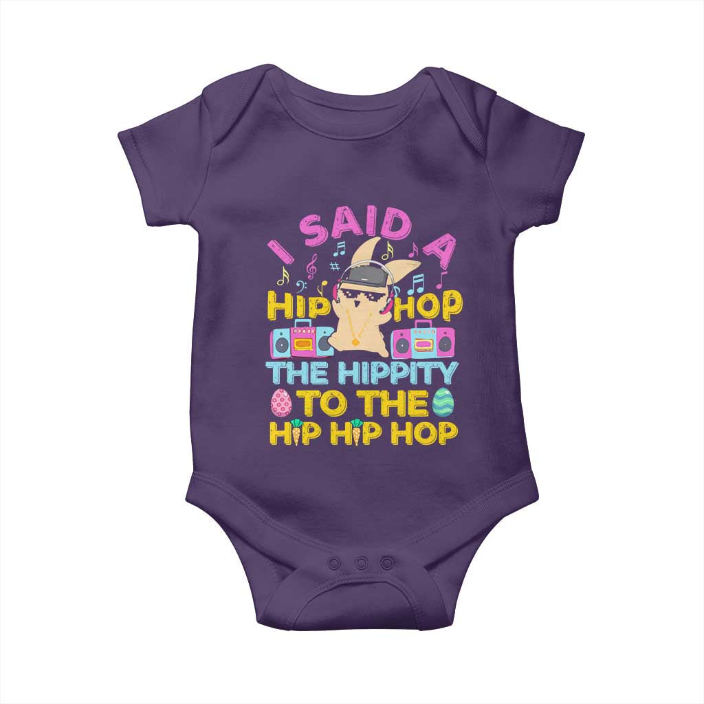 Funny Hip Hop Hippity Easter Bunny Baby Onesie TS10 Purple Print Your Wear
