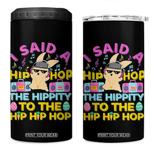 Funny Hip Hop Hippity Easter Bunny 4 in 1 Can Cooler Tumbler TS10 One Size: 16 oz Black Print Your Wear