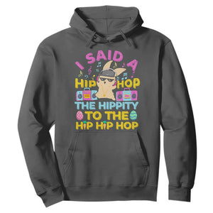 Funny Hip Hop Hippity Easter Bunny Hoodie TS10 Dark Heather Print Your Wear