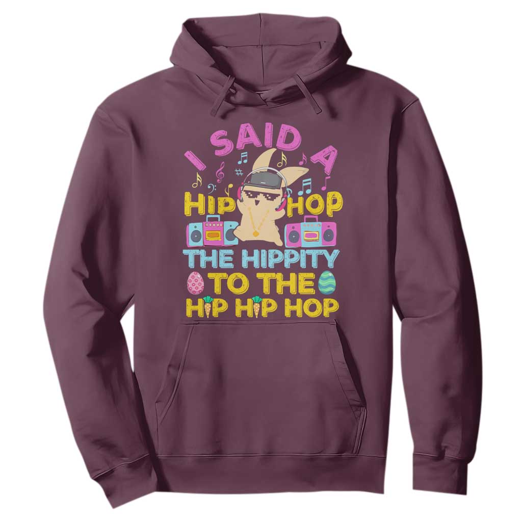 Funny Hip Hop Hippity Easter Bunny Hoodie TS10 Maroon Print Your Wear