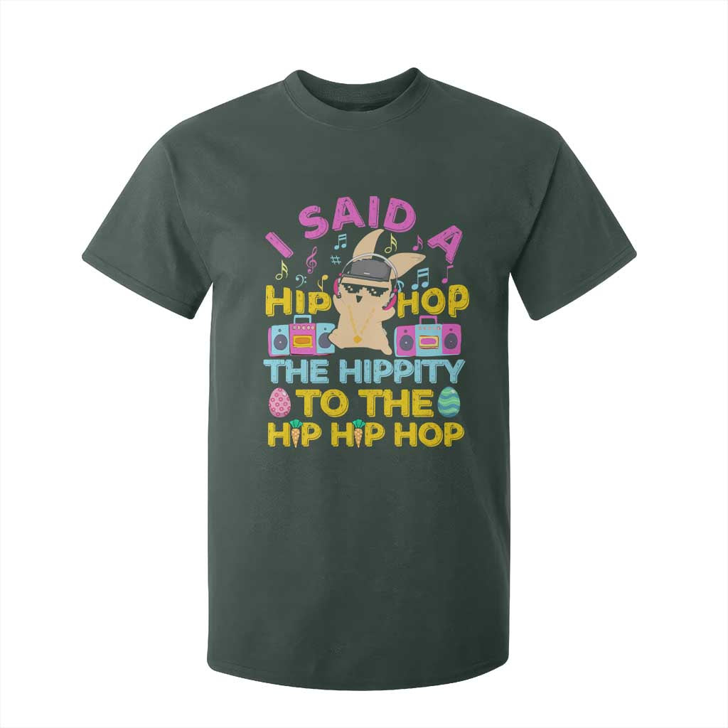 Funny Hip Hop Hippity Easter Bunny T Shirt For Kid TS10 Dark Forest Green Print Your Wear
