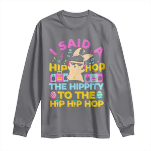 Funny Hip Hop Hippity Easter Bunny Long Sleeve Shirt TS10 Charcoal Print Your Wear