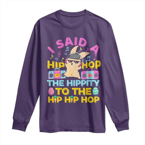 Funny Hip Hop Hippity Easter Bunny Long Sleeve Shirt TS10 Purple Print Your Wear