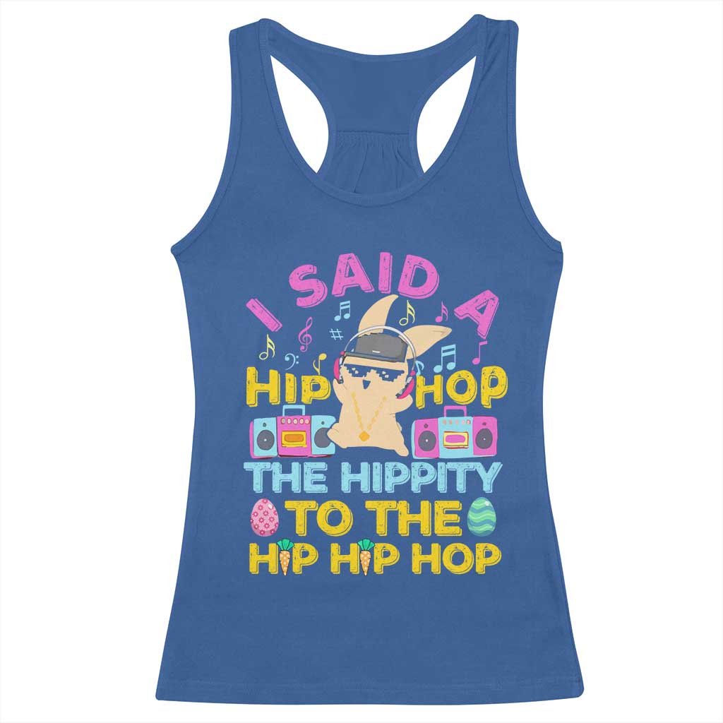 Funny Hip Hop Hippity Easter Bunny Racerback Tank Top TS10 Royal Blue Print Your Wear