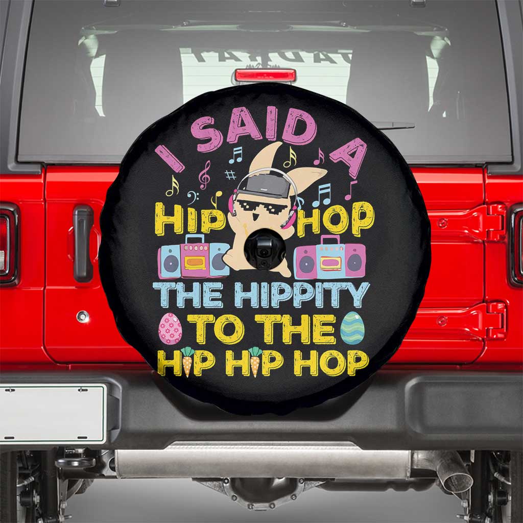 Funny Hip Hop Hippity Easter Bunny Spare Tire Cover TS10 Black Print Your Wear