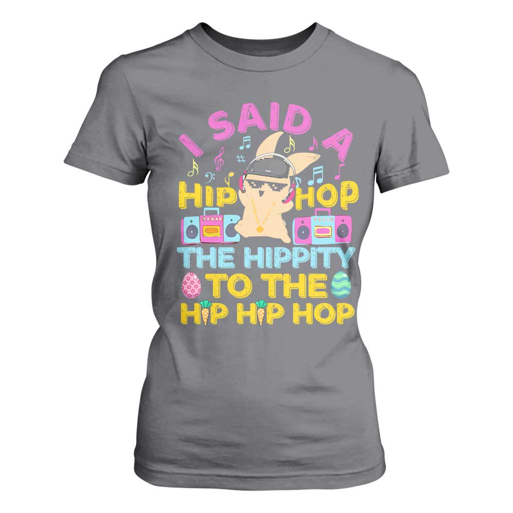 Funny Hip Hop Hippity Easter Bunny T Shirt For Women TS10 Charcoal Print Your Wear