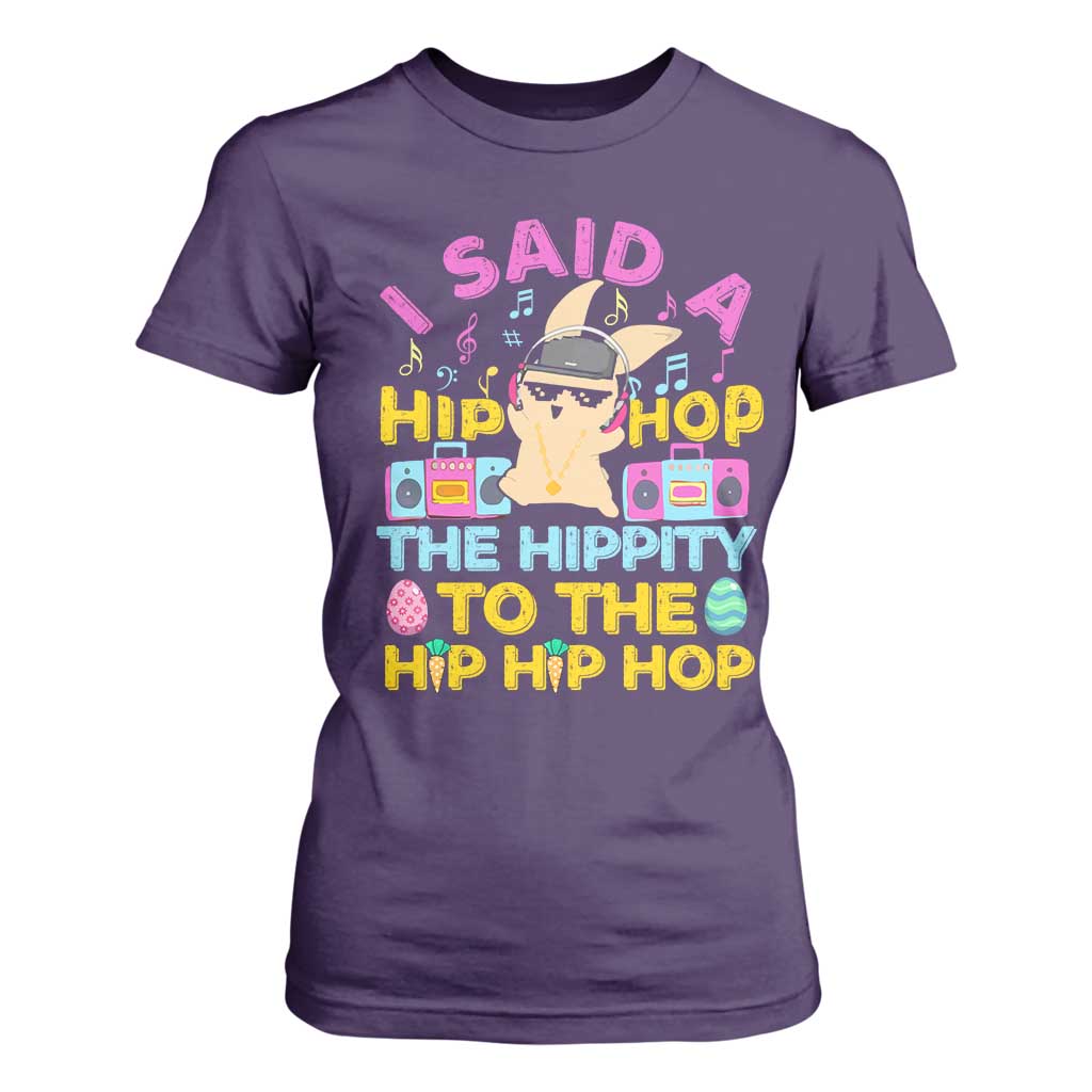 Funny Hip Hop Hippity Easter Bunny T Shirt For Women TS10 Purple Print Your Wear