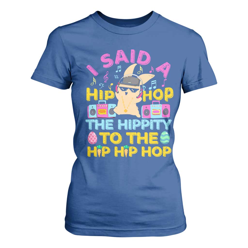 Funny Hip Hop Hippity Easter Bunny T Shirt For Women TS10 Royal Blue Print Your Wear