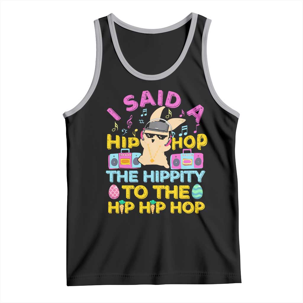 Funny Hip Hop Hippity Easter Bunny Tank Top TS10 Black Athletic Heather Print Your Wear