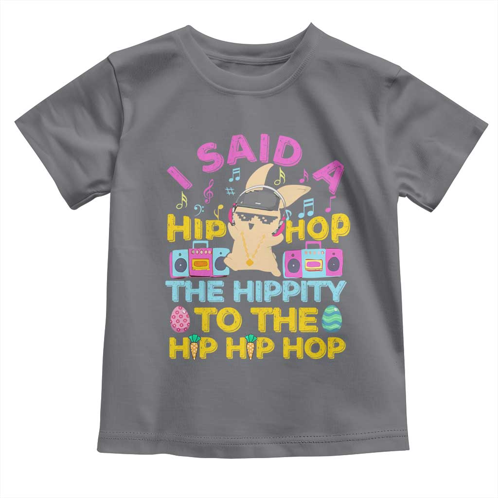 Funny Hip Hop Hippity Easter Bunny Toddler T Shirt TS10 Charcoal Print Your Wear