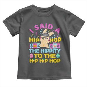Funny Hip Hop Hippity Easter Bunny Toddler T Shirt TS10 Dark Heather Print Your Wear