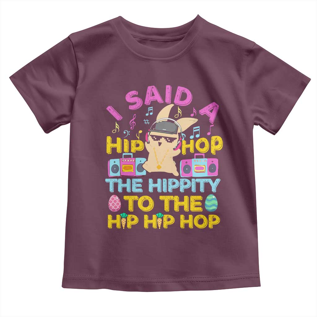 Funny Hip Hop Hippity Easter Bunny Toddler T Shirt TS10 Maroon Print Your Wear