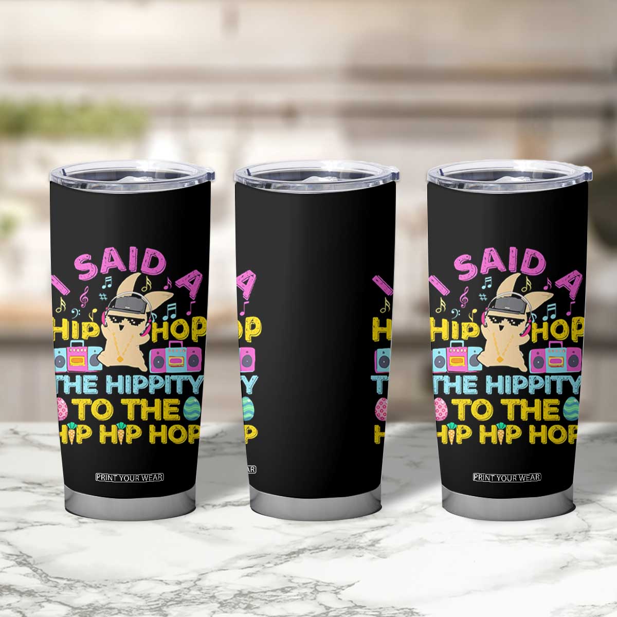 Funny Hip Hop Hippity Easter Bunny Tumbler Cup TS10 Print Your Wear