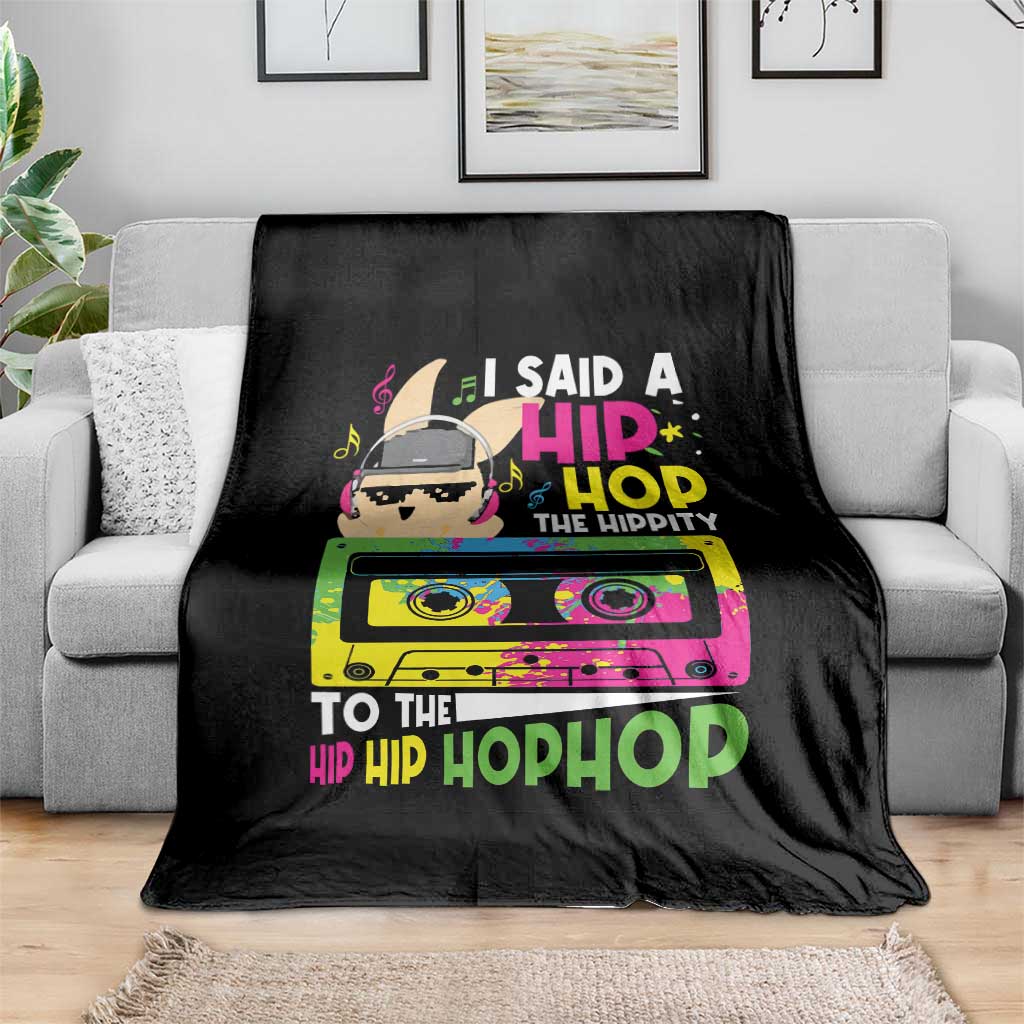 Hip Hop Easter Bunny Throw Blanket Funny Hippity Cool Rabbit Lovers Toddler TS10 Print Your Wear