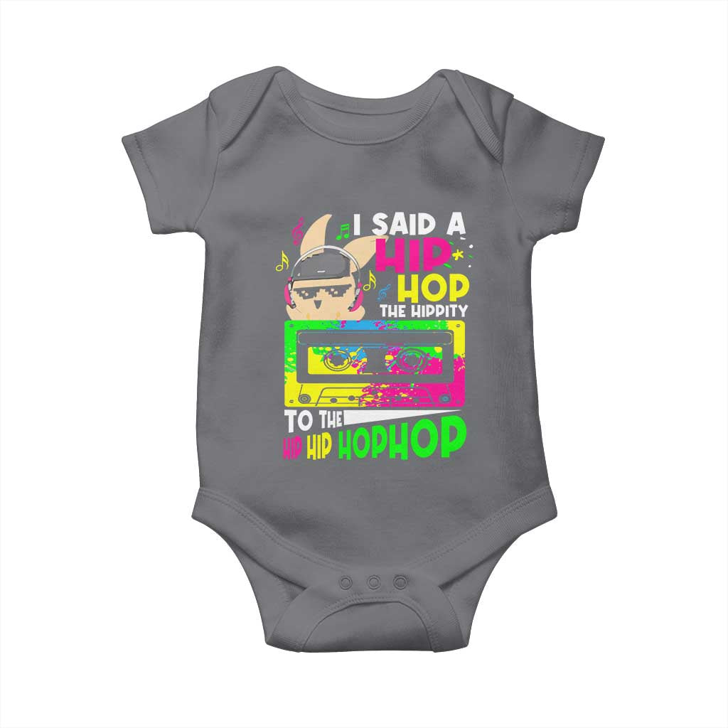 Hip Hop Easter Bunny Baby Onesie Funny Hippity Cool Rabbit Lovers Toddler TS10 Charcoal Print Your Wear