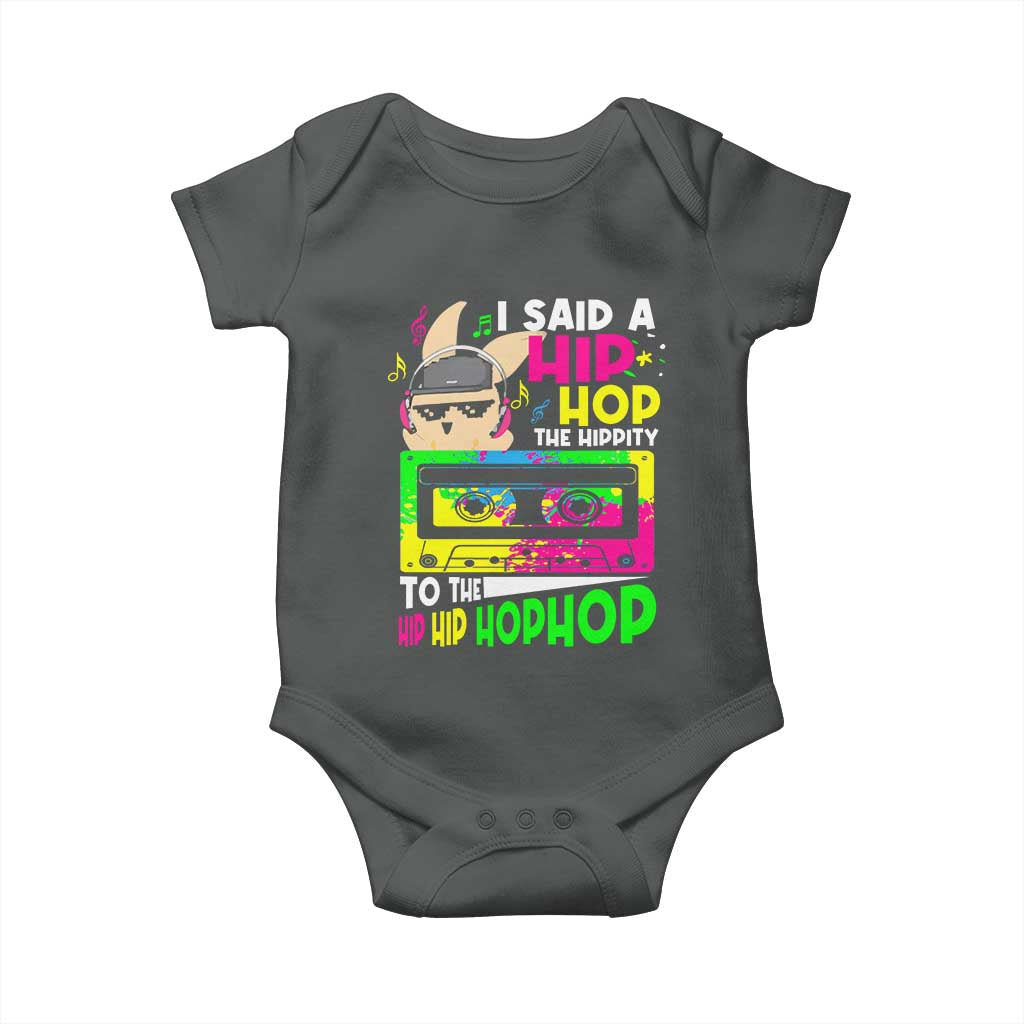 Hip Hop Easter Bunny Baby Onesie Funny Hippity Cool Rabbit Lovers Toddler TS10 Dark Heather Print Your Wear