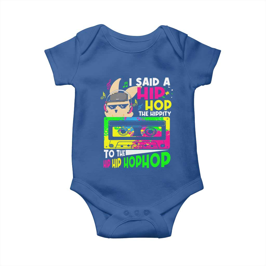 Hip Hop Easter Bunny Baby Onesie Funny Hippity Cool Rabbit Lovers Toddler TS10 Royal Blue Print Your Wear