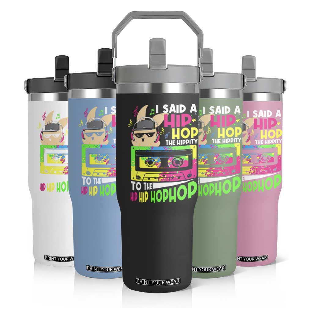 Hip Hop Easter Bunny Flip Straw Tumbler Funny Hippity Cool Rabbit Lovers Toddler TS10 Print Your Wear