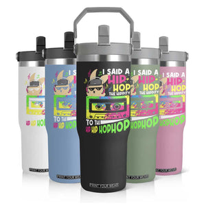 Hip Hop Easter Bunny Flip Straw Tumbler Funny Hippity Cool Rabbit Lovers Toddler TS10 Print Your Wear