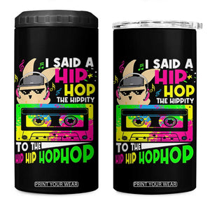 Hip Hop Easter Bunny 4 in 1 Can Cooler Tumbler Funny Hippity Cool Rabbit Lovers Toddler TS10 One Size: 16 oz Black Print Your Wear