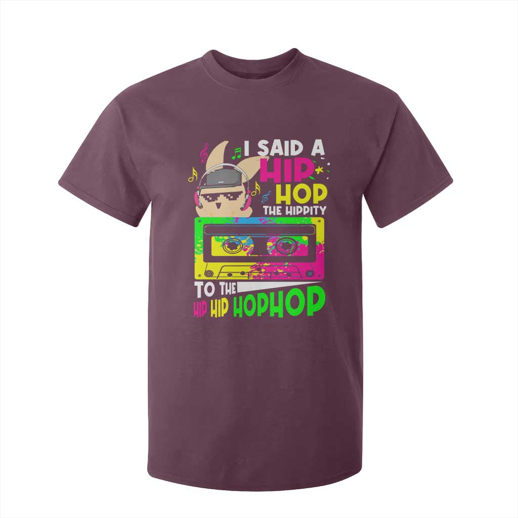 Hip Hop Easter Bunny T Shirt For Kid Funny Hippity Cool Rabbit Lovers Toddler TS10 Maroon Print Your Wear