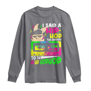 Hip Hop Easter Bunny Long Sleeve Shirt Funny Hippity Cool Rabbit Lovers Toddler TS10 Charcoal Print Your Wear