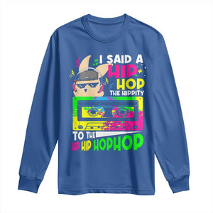Hip Hop Easter Bunny Long Sleeve Shirt Funny Hippity Cool Rabbit Lovers Toddler TS10 Royal Blue Print Your Wear