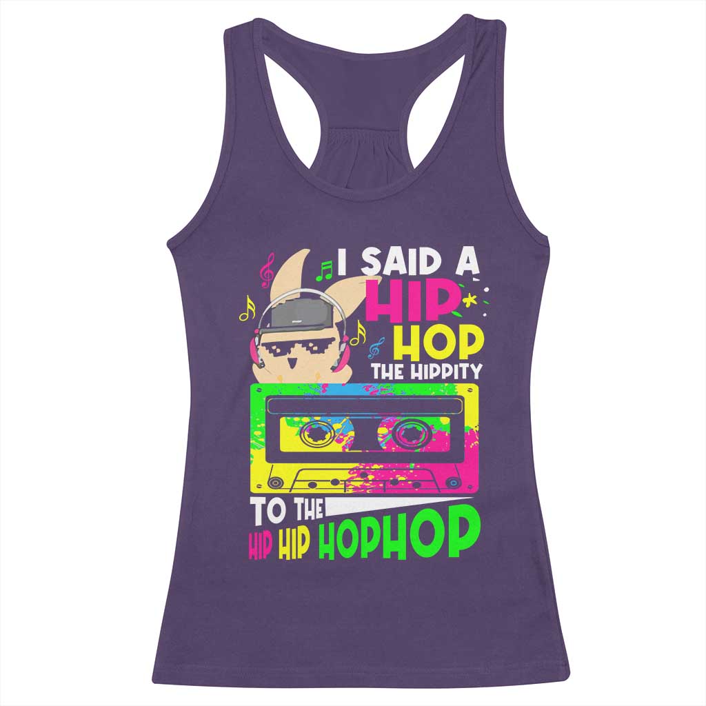 Hip Hop Easter Bunny Racerback Tank Top Funny Hippity Cool Rabbit Lovers Toddler TS10 Purple Print Your Wear