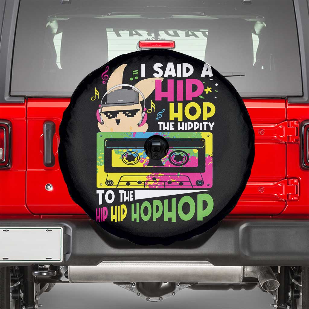Hip Hop Easter Bunny Spare Tire Cover Funny Hippity Cool Rabbit Lovers Toddler TS10 Black Print Your Wear