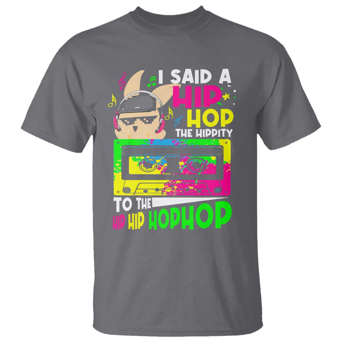 Hip Hop Easter Bunny T Shirt Funny Hippity Cool Rabbit Lovers Toddler TS10 Charcoal Print Your Wear