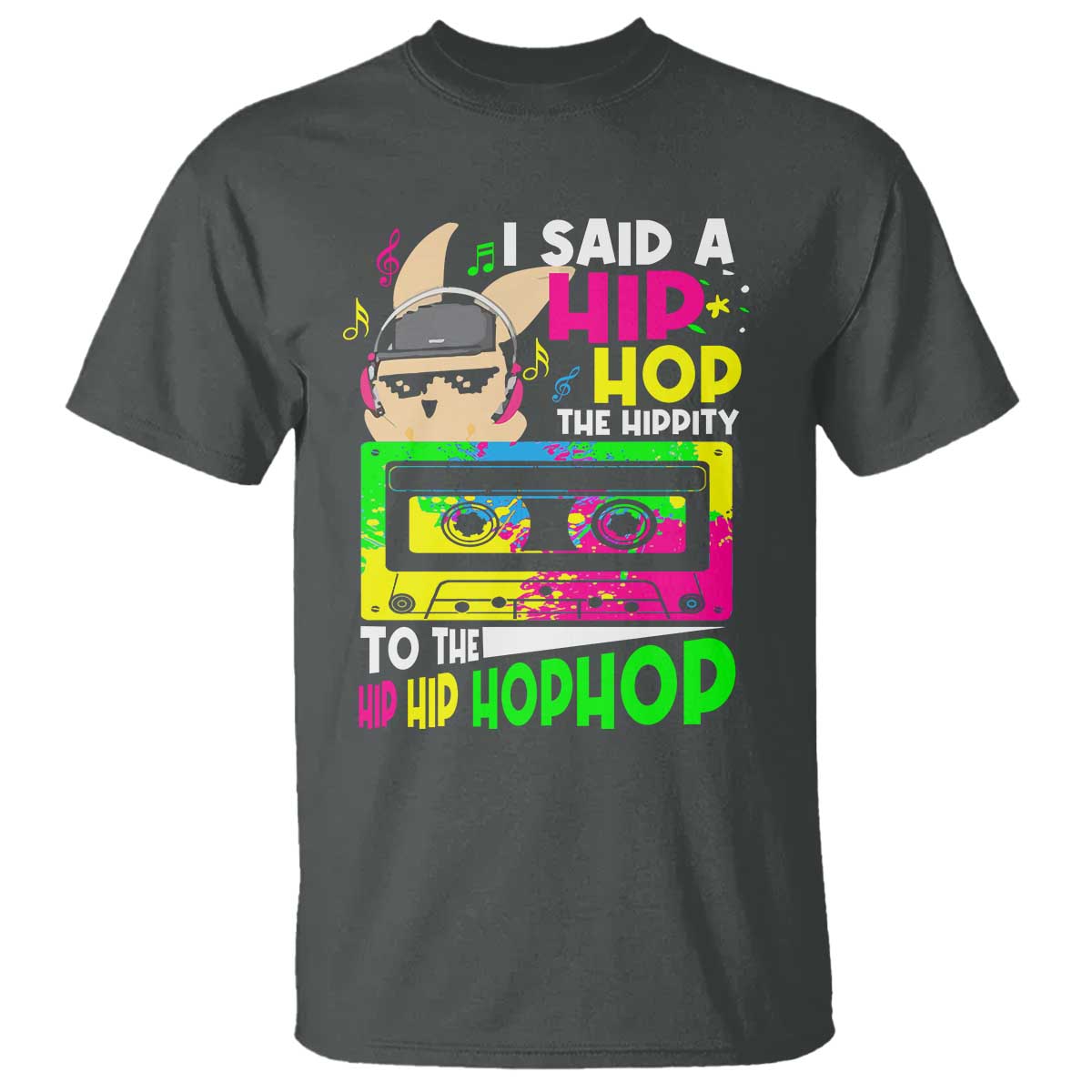 Hip Hop Easter Bunny T Shirt Funny Hippity Cool Rabbit Lovers Toddler TS10 Dark Heather Print Your Wear